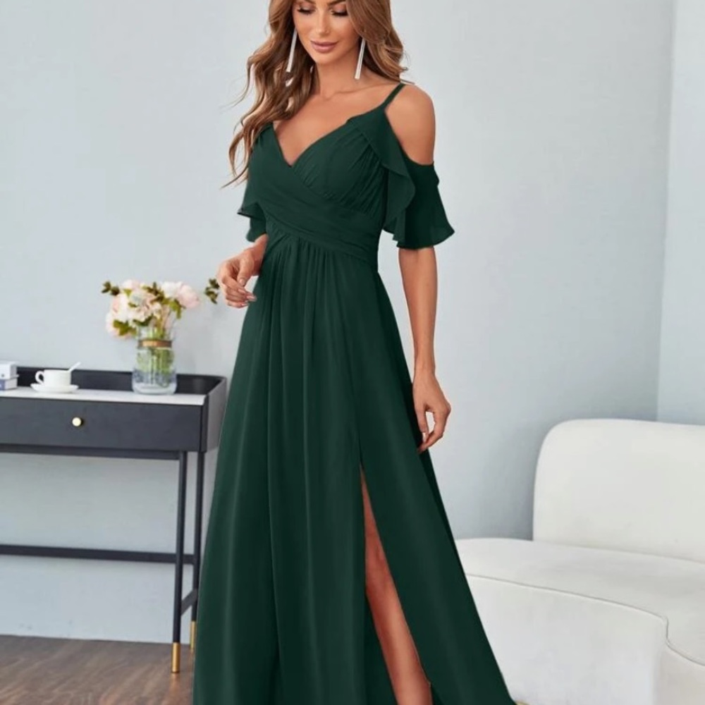 Dark green formal dress